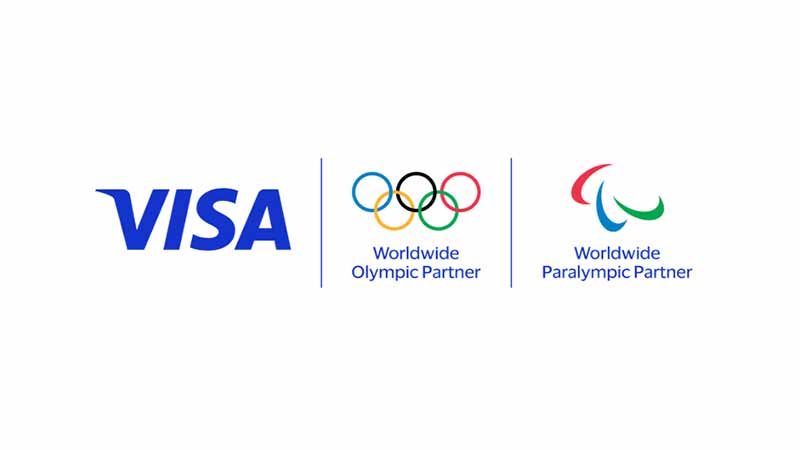 Logo Worldwide Olympics, Worldwide Paralympic Games, dan Logo Visa. Sponsor Acara Olahraga olimpiade dan Paralimpiade