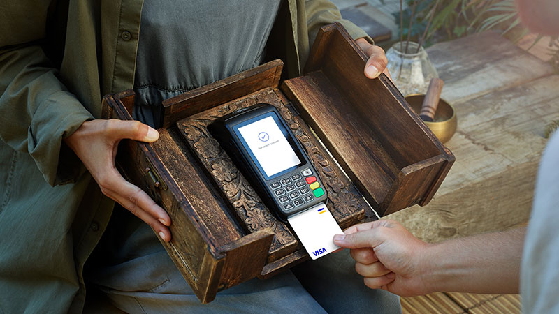Making payment using a Visa card
