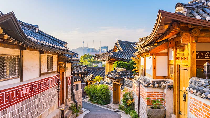 Gambar keindahan kota Seoul di saat matahari tebit yang bisa dinikmati ketika travel ke Seoul